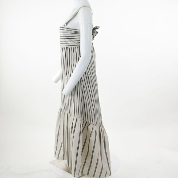 Theory Ventura Tie Back Stripe Cotton Midi Dress - Picture 4 of 6